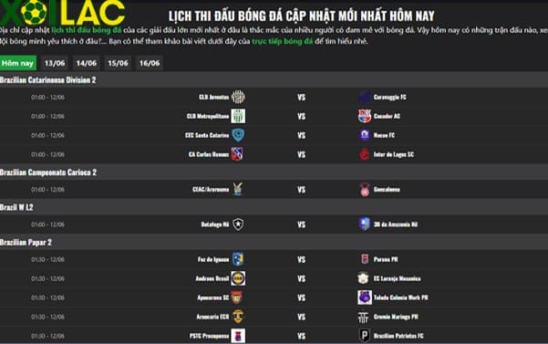 Xoilac TV cập nhật chi tiết bảng xếp hạng giải đấu